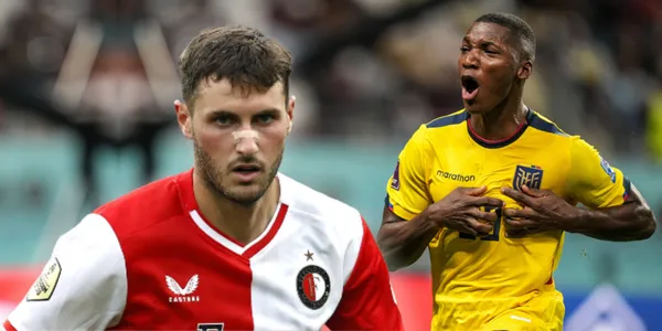 Moisés Caicedo durante el festejo con la selección ecuatoriana / Foto: Getty Images