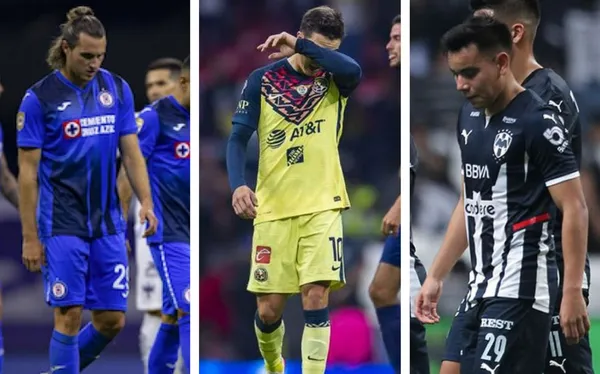 Monterrey, Cruz Azul y América, los tres clubes más caros de la Liga MX están fuera del Apertura 2021, Tigres podría unirse a la lista si cae esta tarde ante Santos.