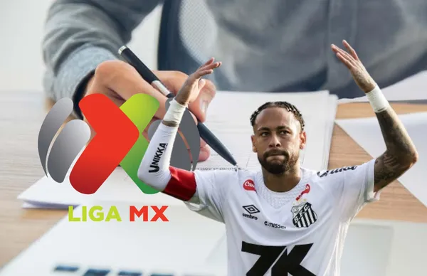 Neymar y escudo de Liga MX/Foto Issu.