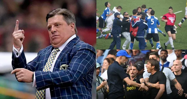 No se le achicó a Miguel Herrera y ahora lo retó a los golpes. Al estilo del dt del Chelsea y el Tottenham se fueron a los golpes en pleno partido.