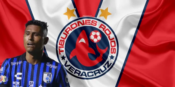 Oswaldo Martínez con el jersey de Querétaro junto al escudo del Veracruz / FOTO Soy Fútbol