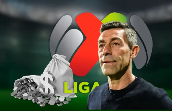 Pedro Caixinha y logo de Liga MX.