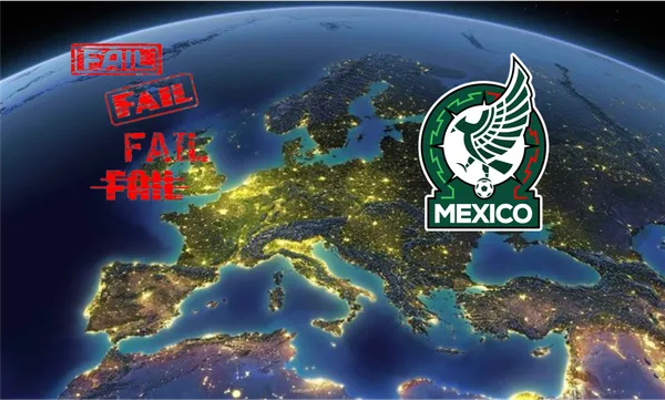 Perfil del continente europeo y junto a él el escudo de la selección de México/ Pinterest