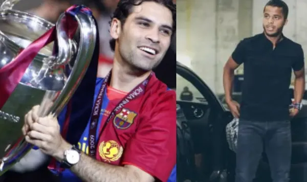 Rafa Márquez con trofeo de Champions League y dos Santos bajándose de un coche / El Futbolero