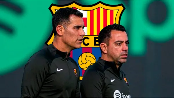 Rafa Márquez durante las prácticas del Barcelona con Xavi Hernández/ Foto: Diario Marca