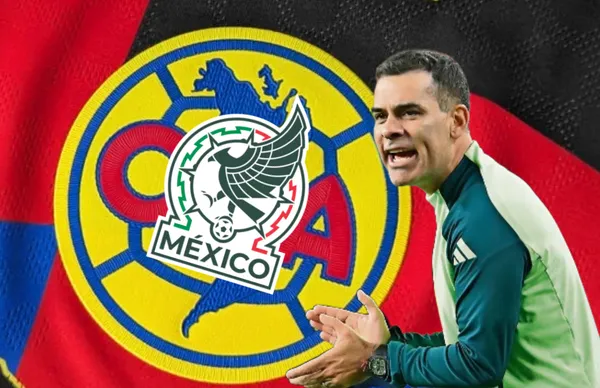 Rafael Márquez y escudo del América/ Foto Marca de gol.