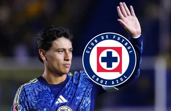 Ramón Juárez y escudo de Cruz Azul/Foto Imago 7.