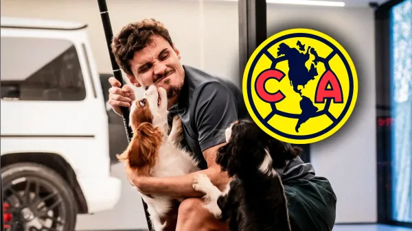 Raphael Veiga con sus mascotas