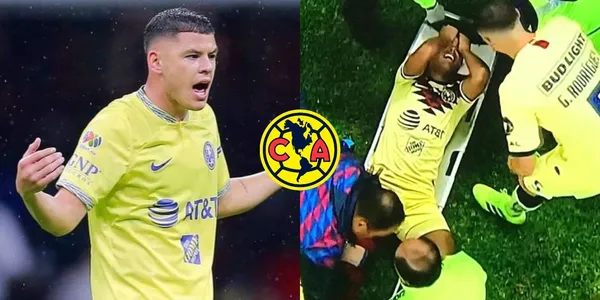Richard Sánchez tuvo que salir del campo por una fuere entrada en el América.