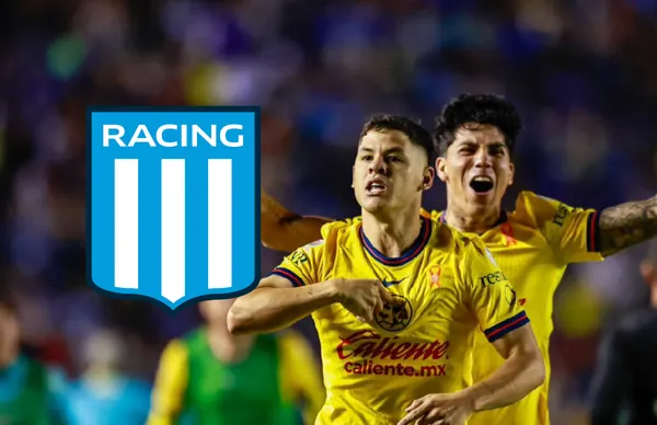 Richard Sánchez y escudo de Racing/Foto Luis Garduño.