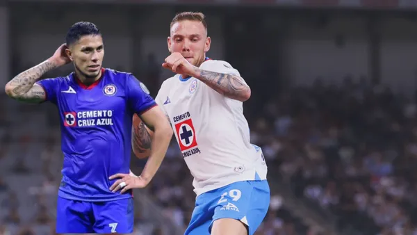 Salcedo con Cruz Azul y Rotondi celebrando