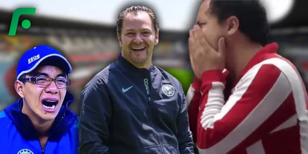 Santiago Baños con aficionados de Cruz Azul y Chivas (Fuente: MEXSPORT)