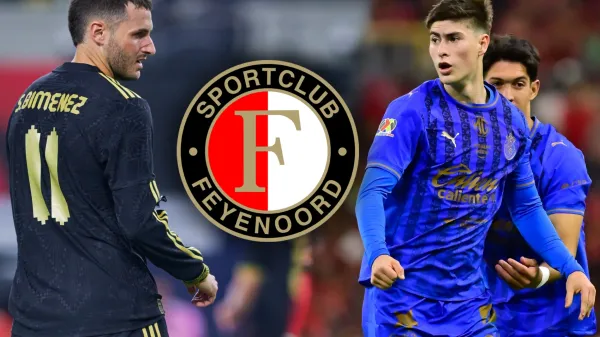 Santiago Giménez con la selección mexicana y Armando González con Chivas