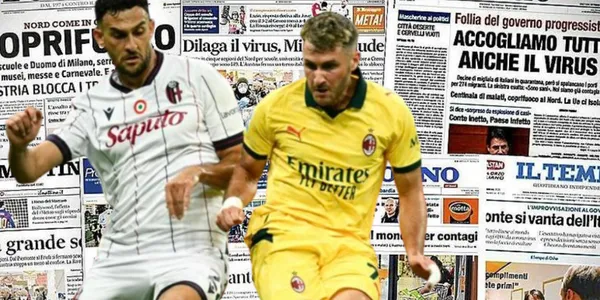 Santiago Giménez en el AC Milán vs Bologna / FOTO CORRIERE DELLA SERA