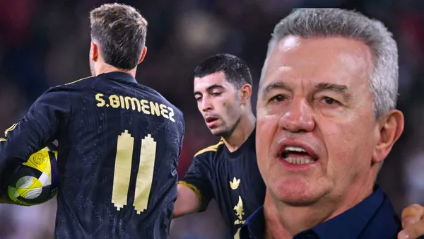 Santiago Giménez, Erik Lira y Javier Aguirre