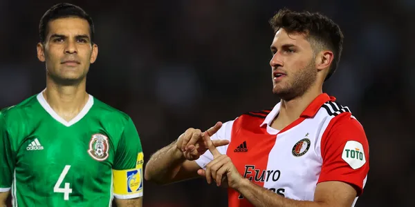 Santiago Giménez festejando su gol con Feyenoord / Foto: Infobae