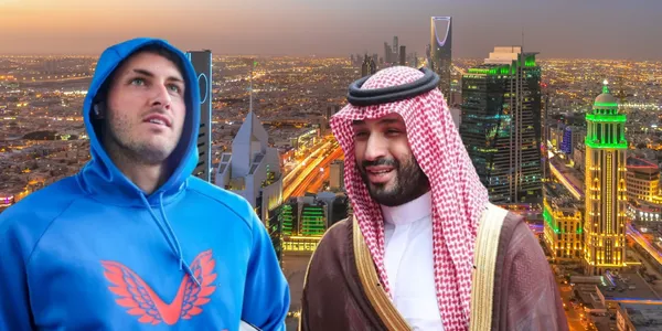 Santiago Giménez junto a Bin Salman / FOTO Getty Images