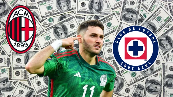 Santiago Giménez, logo del Milán y de Cruz Azul/FOTO El Futbolero