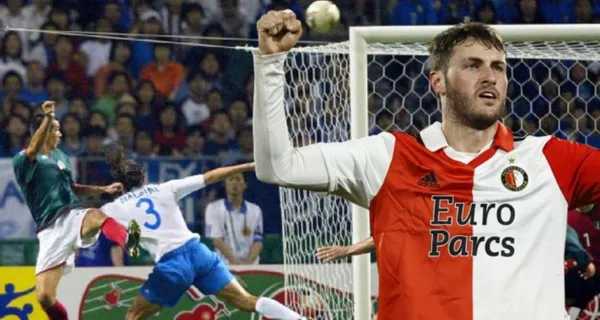 Santiago Giménez y el gol 19 que marcó en la Eredivisie. Un tanto a lo Jared Borgetti.