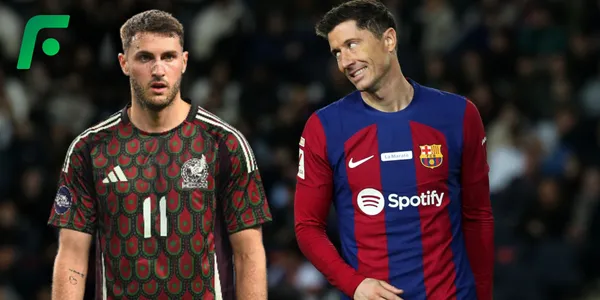 Santiago Giménez y Robert Lewandowski (Fuente: MEXSPORT / Goal)