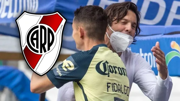 Santiago Solari abrazando a Álvaro Fidalgo