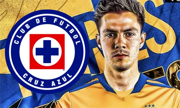 Sebastián Córdova aparece con una bandera de Tigres en la parte de atrás (Fuente: 12B Podcast)