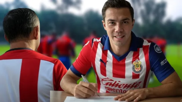 Sebastían Córdova con la playera de Chivas (Foto: GROK)