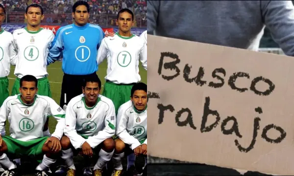 Selección de México en la final de la Copa en Perú, a la derecha, hombre con un cartel (Fuente: Mexsports y El Informador)