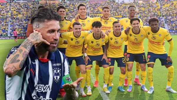Sergio Ramos y jugadores del Club América (Foto: MEXSPORT)