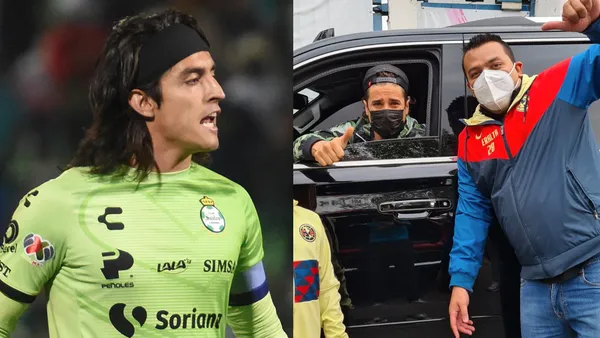 Tanto Guillermo Ochoa como Carlos Acevedo llegan en una camioneta Mercedes Benz, pero la del portero de Santos Laguna la comparte con otros jugadores