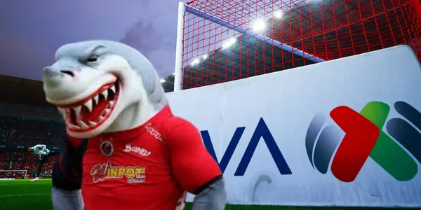 Tiburones Rojos de Veracruz junto al logo de la Liga MX / FOTO SOY FÚTBOL