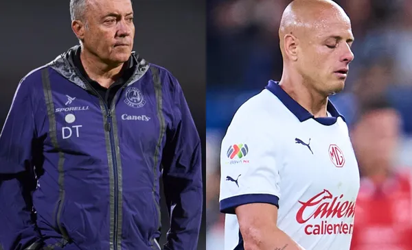 Torrent dirige un juego, a la derecha, Chicharito sale de campo (Fuente: Mexsports)