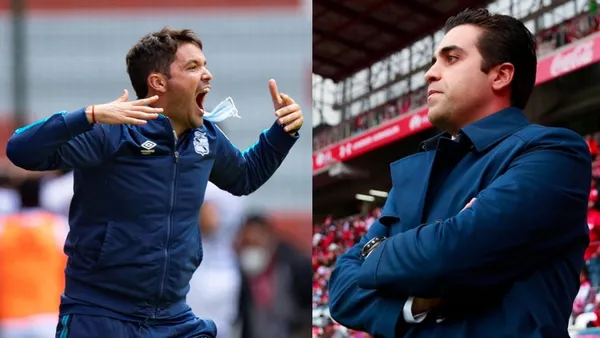 Tras el gol de Chivas, Nicolás Larcamón se fue a buscar a Marcelo Leaño, el DT rojiblanco fue a guardar a su banca