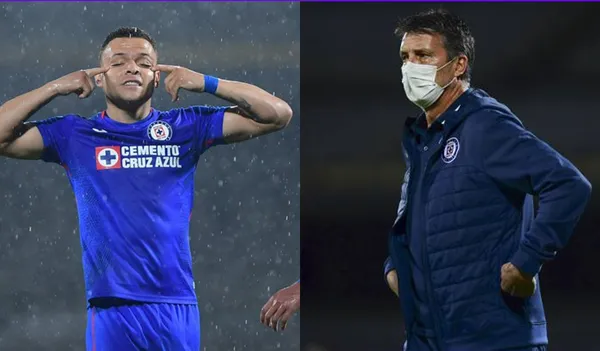 Tras la expulsión de Jonathan Rodríguez el entrenador de Cruz Azul se mostró molesto.