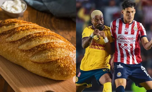Trozo de pan, a la derecha, jugadores de Chivas y de América (Fuente; Mexsports)