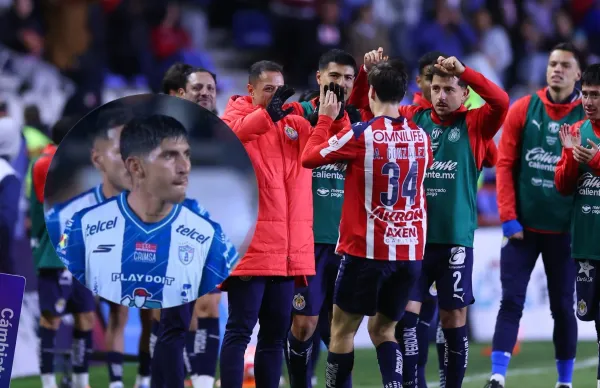 Víctor Guzmán y jugadores festejando/ Foto Chivas.