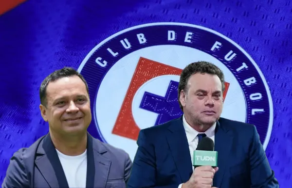 Víctor Velázquez y David Faitelson/Foto Cruz Azul.