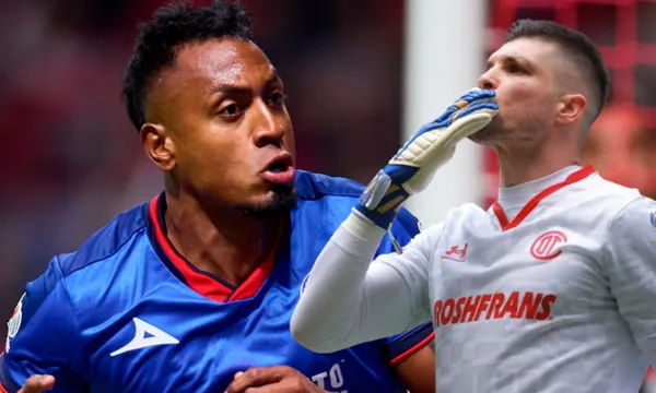 Wilder Ditta festeja el gol que realizó a Toluca / Medio Tiempo