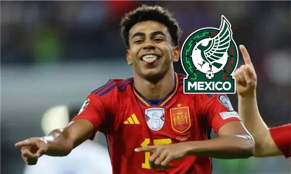 Yamal festeja gol con la selección de España (Fuente: AFP)