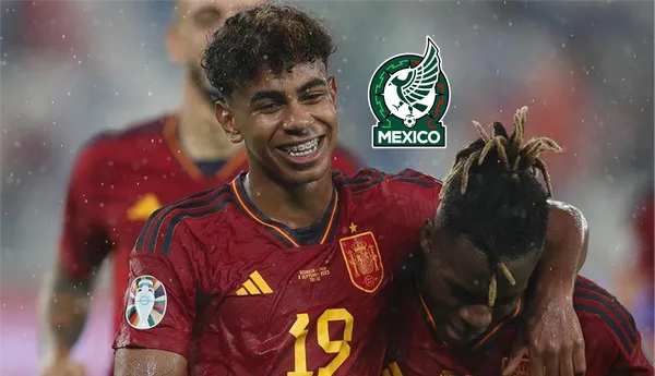 Yamal festeja gol con la selección de España (Fuente: Excelsior)