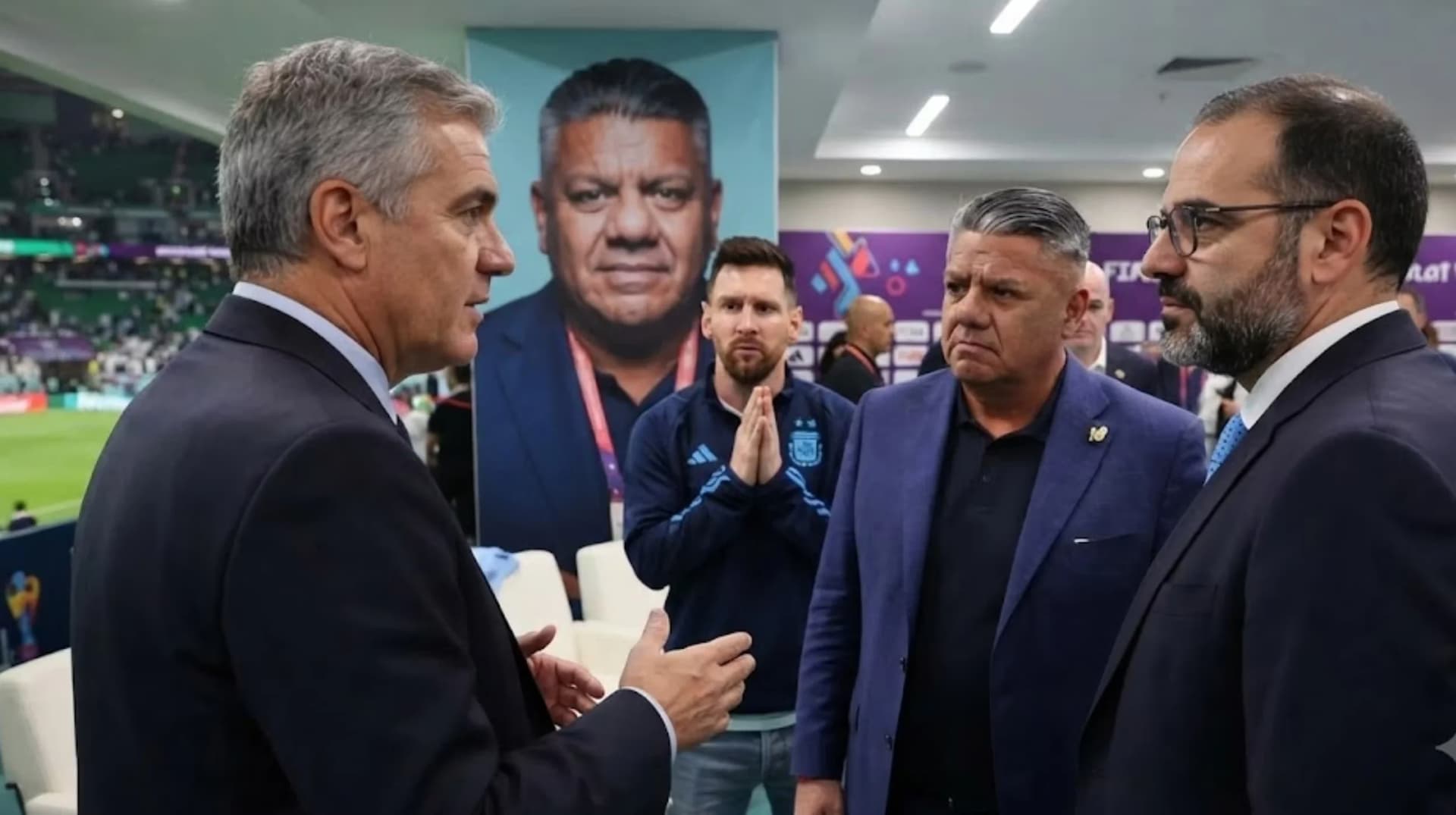 La celebración de Claudio Tapia.
