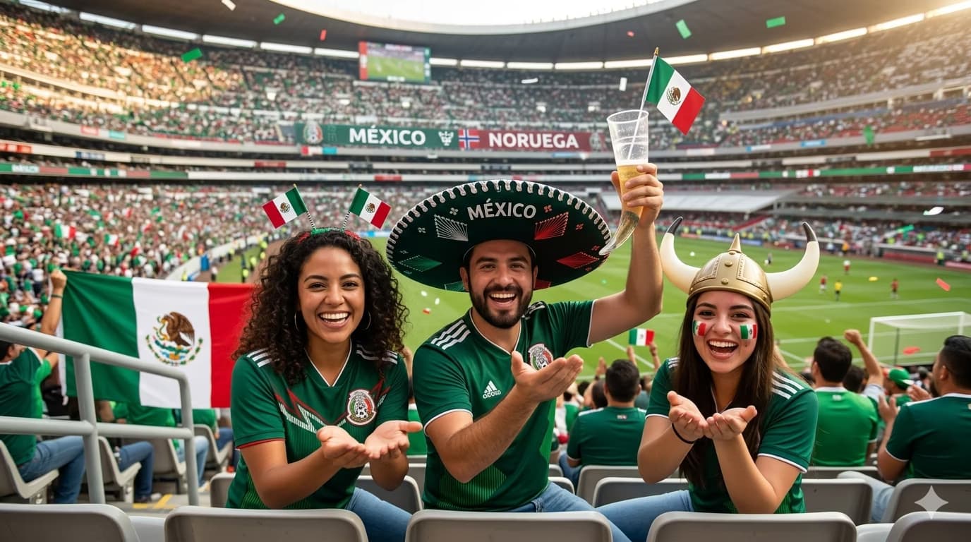 Aficionados mexicanos celebraron igual que Noruega