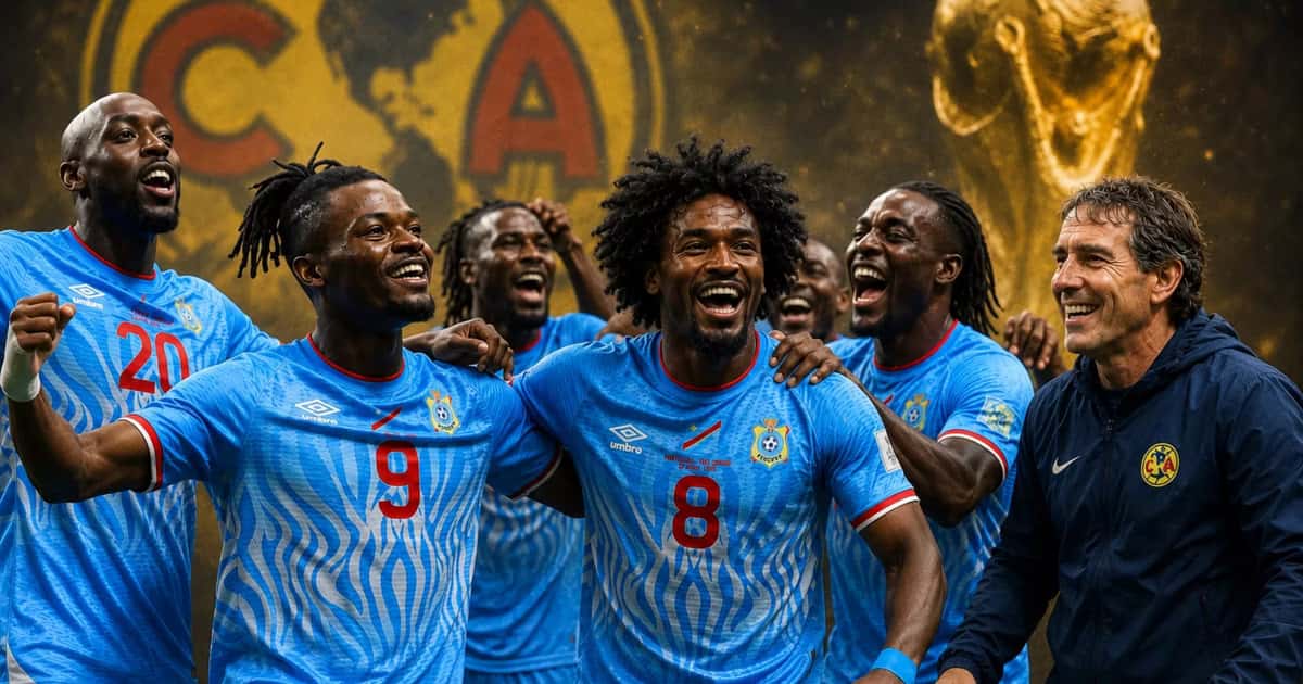 Jugadores de República del Congo y Guillermo Almada.
