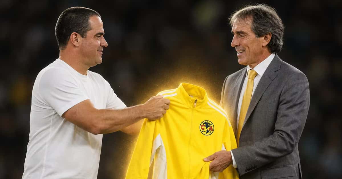 André Jardine entregándole la chamarra a Guillermo Almada.