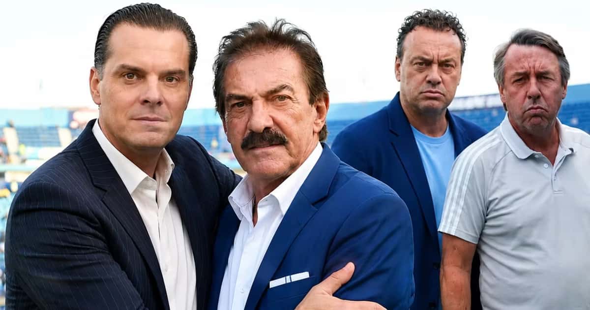 Christian Martinoli, Ricardo La Volpe, David Faitelson y Emilio Azcárraga.
