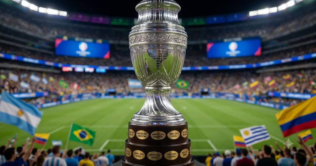 Trofeo de la Copa América en el estadio Metlife