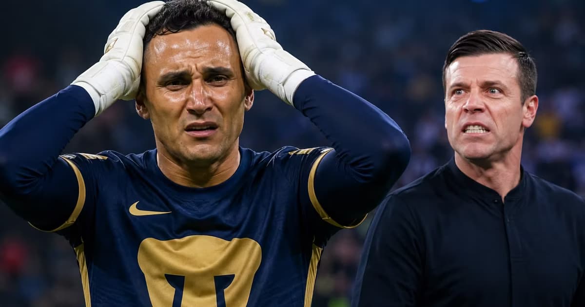 Keylor Navas no pudo evitar el remate de Jorge Díaz Price durante el Toluca contra Pumas.