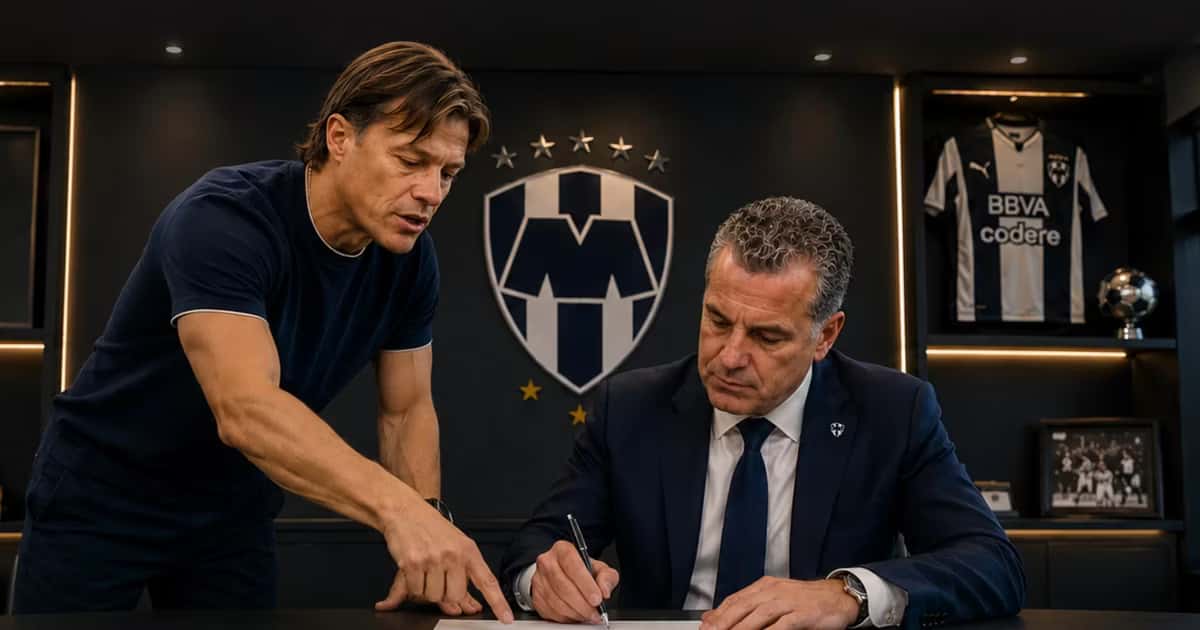 Matías Almeyda y Dennis te Kloese en una negociación.