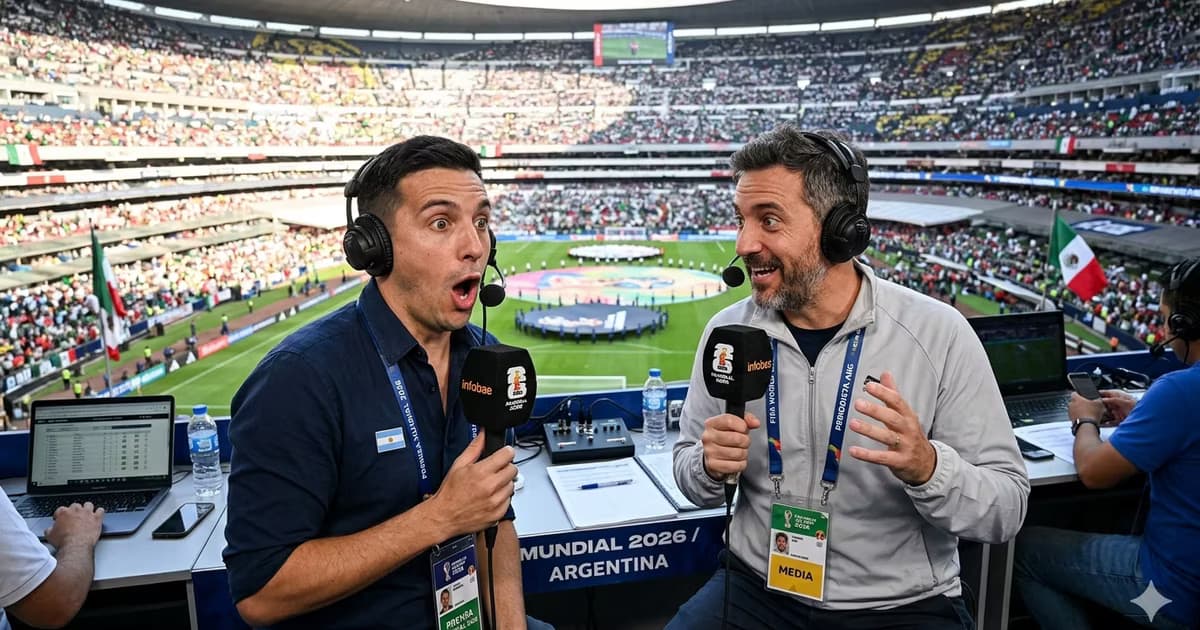 Reconocido periodista argentino queda sorprendido por el tamaño del Estadio Azteca.