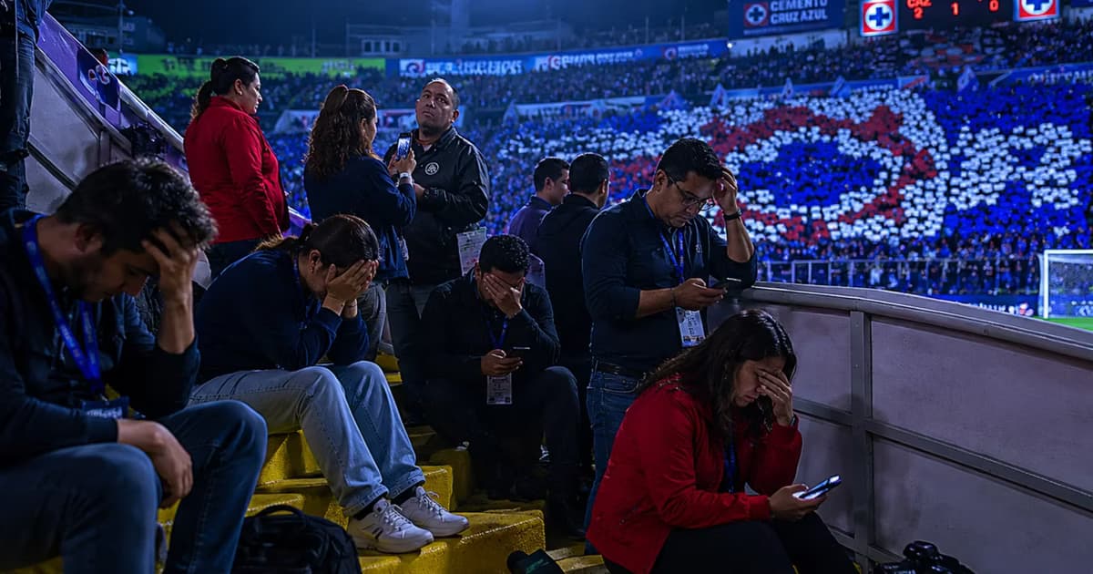 Periodistas en el Estadio Ciudad de los Deportes.